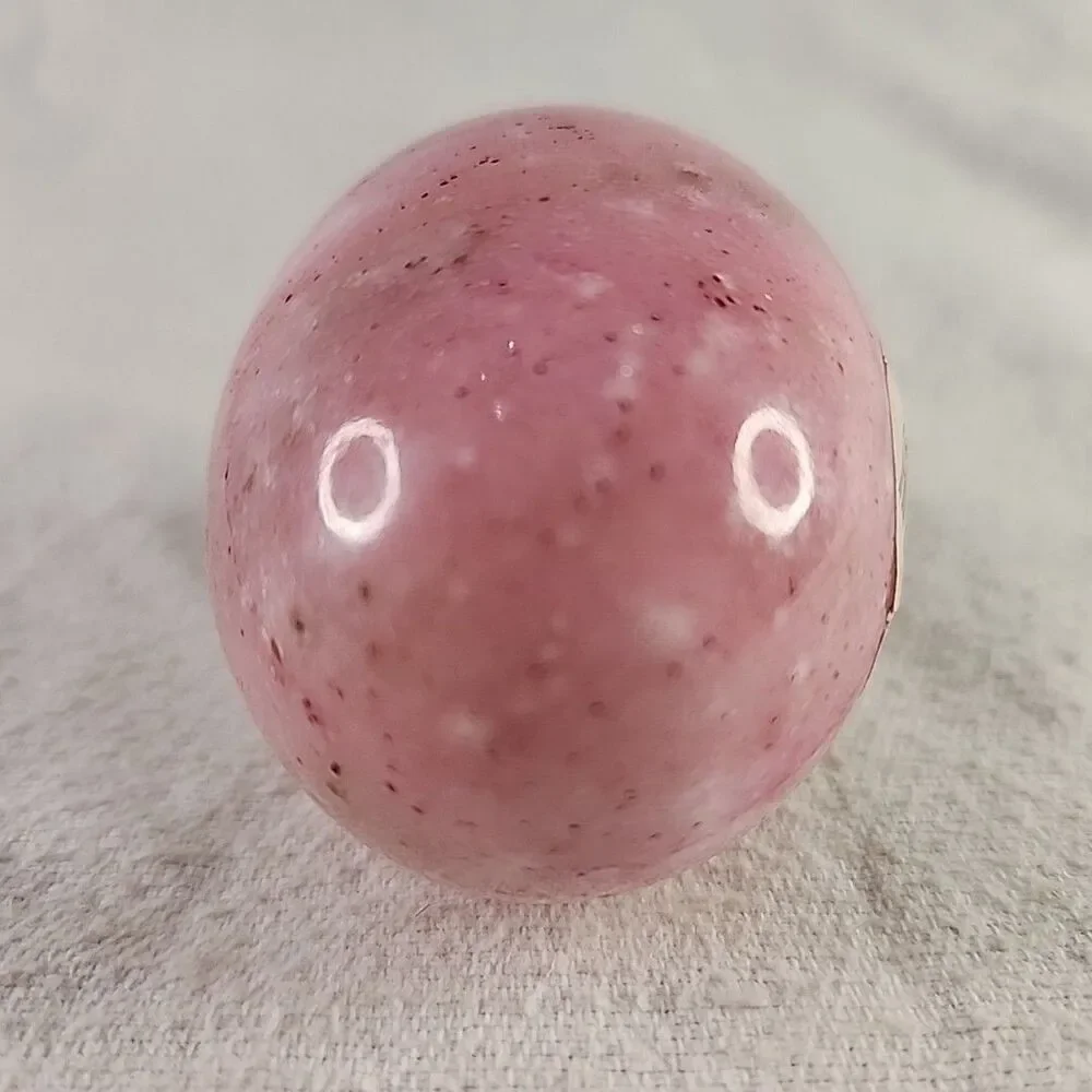 Egg Alabaster Marble Stone Decoration Pink Paperweight #646372 VTG Dollar Tree
